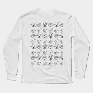 Basset Hound Pattern Long Sleeve T-Shirt